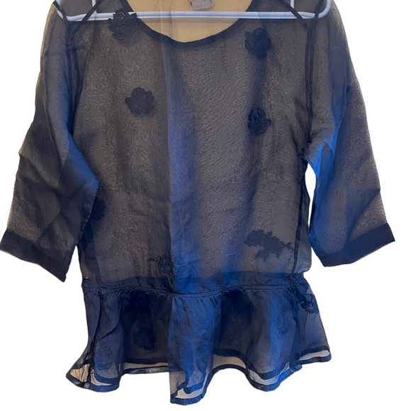 Aritzia Wilfred LeFou Bayard Sheer Blouse EUC - Picture 2 of 10